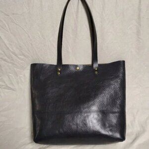 ❤️NELL HARPER England Black Leather Shopper Errand Bag Purse